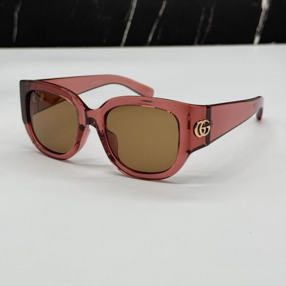 NEW GUCCI GG1599SA 003 SUNGLASSES WOMEN ROUND PINK EYEWEAR - Picture 3 of 11